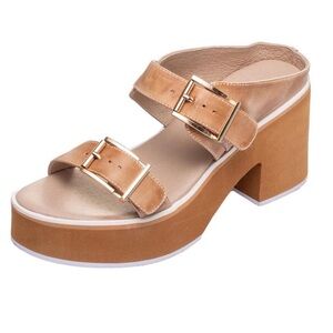 Antelope The Iggy Double Buckle Platform Heel Leather